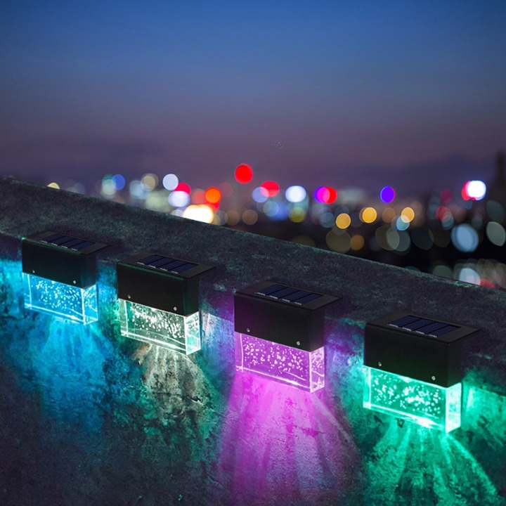 RGB LED Solar Lights for Stairs and Fence – Waterproof, Multicolor