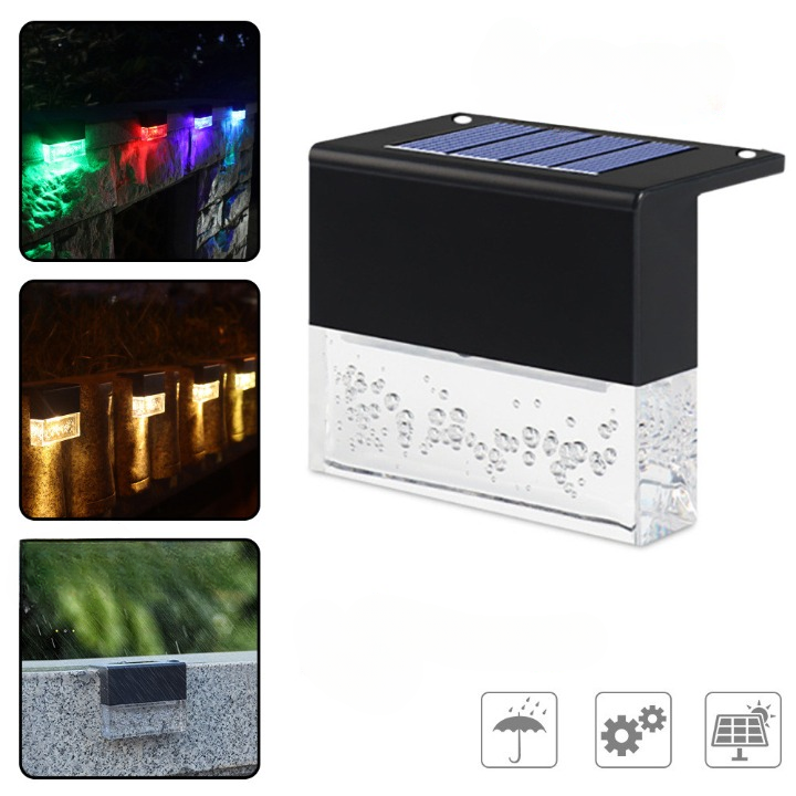 RGB LED Solar Lights for Stairs and Fence – Waterproof, Multicolor