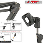Suport Microfon Boom Arm 5Core – Braț Reglabil pentru Birou, Negru