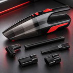 Aspirator auto compact, cu accesorii pentru curățarea interiorului