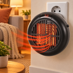 Mini aerotermă electrică cu termostat și telecomandă