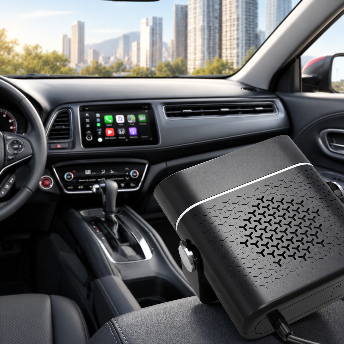 Aerotermă și dezaburitor auto 12/24 V, cu rotire la 360°
