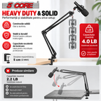 Suport Microfon Boom Arm 5Core – Braț Reglabil pentru Birou, Negru