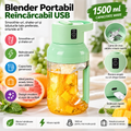 USB Rechargeable Portable Blender – 1500ml, Stainless Steel, for Smoothies, Shakes and Juices