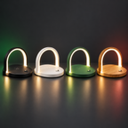 Suport pliabil 3-în-1 cu încărcare wireless și lampă LED