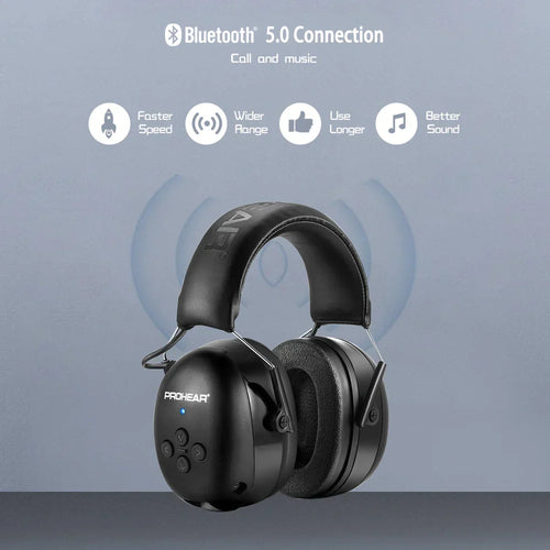 Căști de Protecție cu Bluetooth 5.0 – Reducere Zgomot, Negre