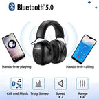 Bluetooth 5.0 Protective Earmuffs – Noise Reduction, Black