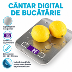 Cântar digital de bucătărie din inox, până la 5 kg